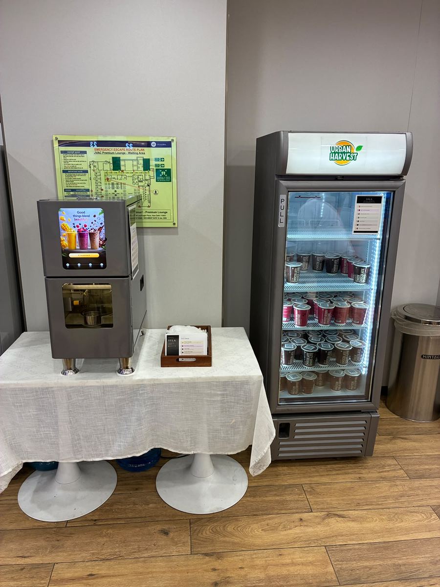 SYLA machine and branded freezer set up on site